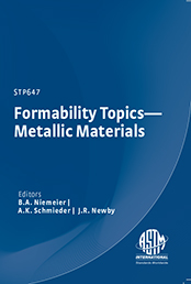 Book cover for Formability Topics—Metallic Materials