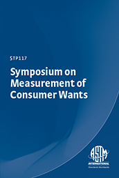 Book cover for Symposium on Measurement of Consumer Wants